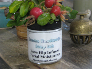 Rose Hip infused Unscented natural plant based facial moisturizer 4 oz