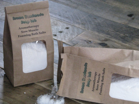 Sore Muscle Aromatherapy Foaming bath salts   16  0z bag
